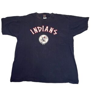 MLB Cleveland Indians TShirt Majestic Cooperstown Collection Wahoo Shirt Men 2XL
